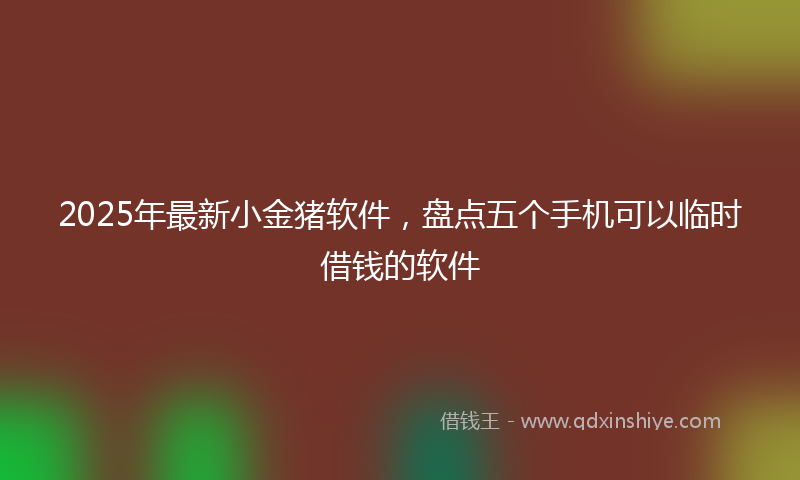 2025年最新小金猪软件，盘点五个手机可以临时借钱的软件