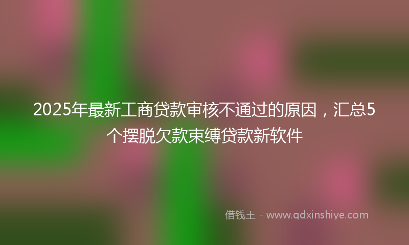 2025年最新工商贷款审核不通过的原因，汇总5个摆脱欠款束缚贷款新软件