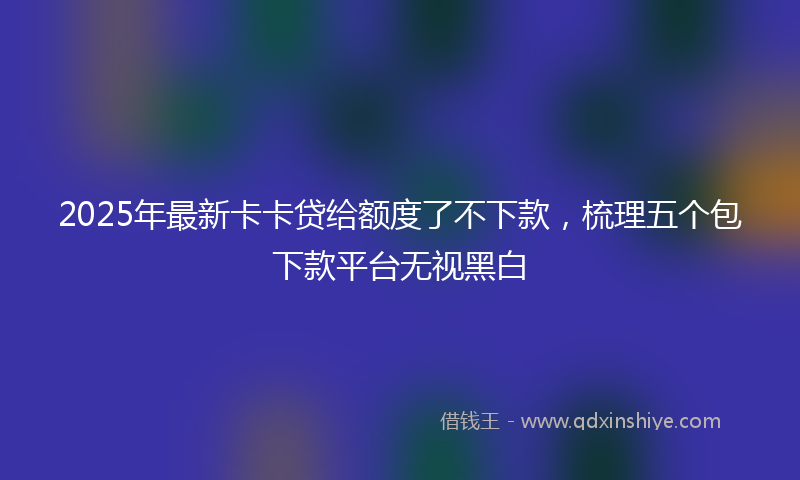 2025年最新卡卡贷给额度了不下款，梳理五个包下款平台无视黑白