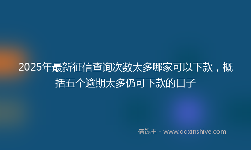 2025年最新征信查询次数太多哪家可以下款，概括五个逾期太多仍可下款的口子