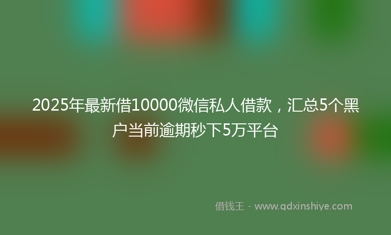 2025年最新借10000微信私人借款，汇总5个黑户当前逾期秒下5万平台