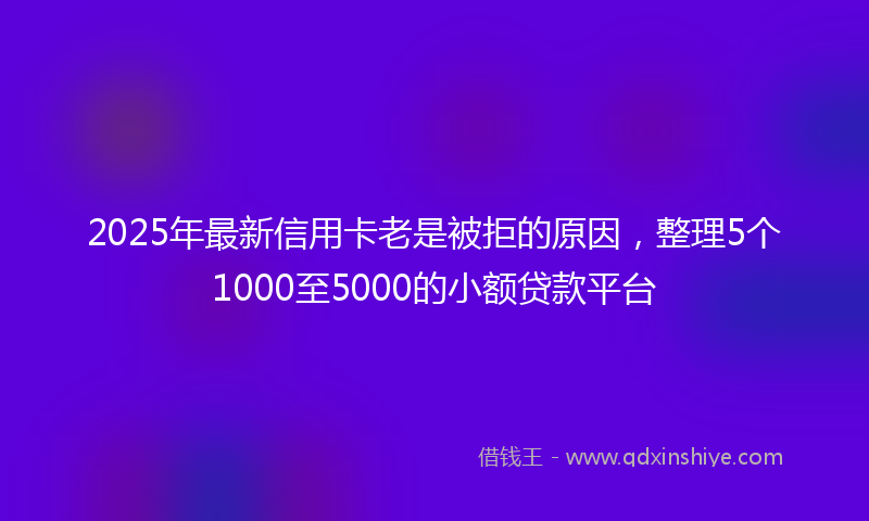 2025年最新信用卡老是被拒的原因，整理5个1000至5000的小额贷款平台