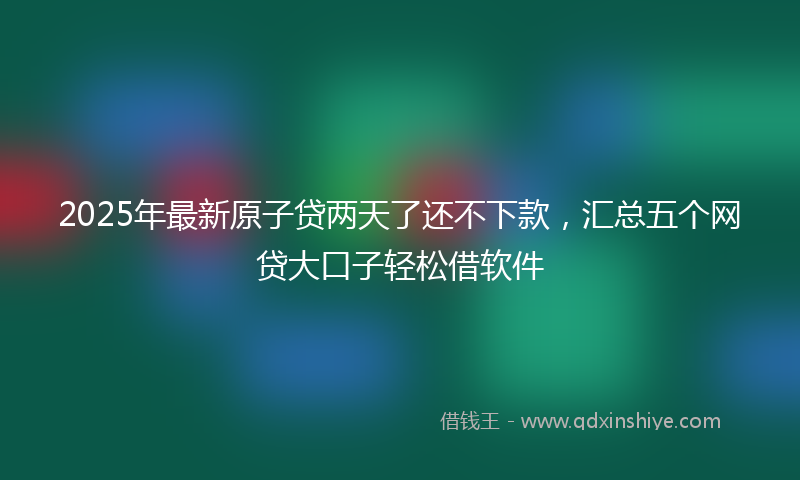 2025年最新原子贷两天了还不下款，汇总五个网贷大口子轻松借软件