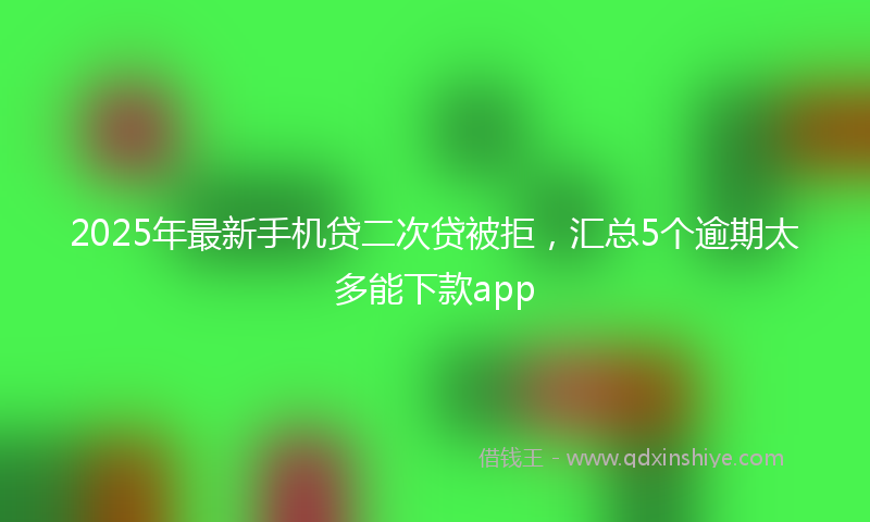 2025年最新手机贷二次贷被拒，汇总5个逾期太多能下款app