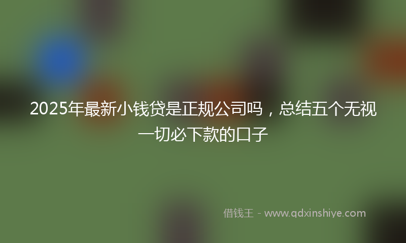 2025年最新小钱贷是正规公司吗，总结五个无视一切必下款的口子