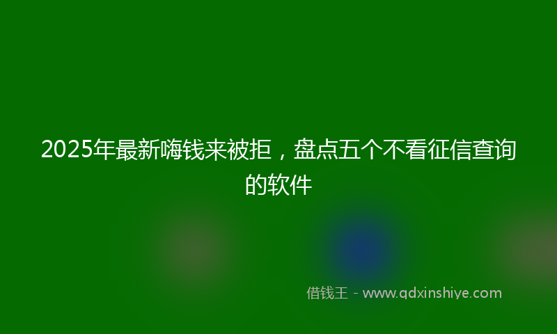 2025年最新嗨钱来被拒，盘点五个不看征信查询的软件