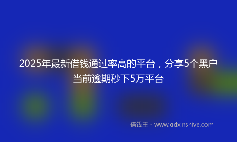 2025年最新借钱通过率高的平台，分享5个黑户当前逾期秒下5万平台