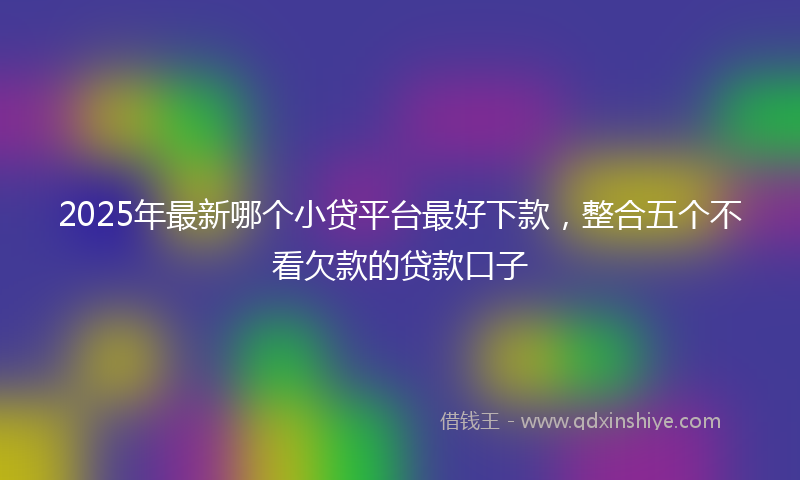 2025年最新哪个小贷平台最好下款，整合五个不看欠款的贷款口子