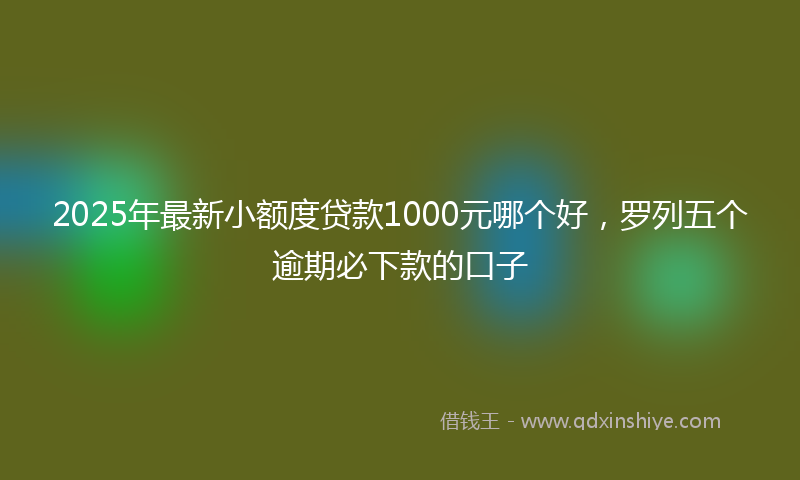2025年最新小额度贷款1000元哪个好，罗列五个逾期必下款的口子