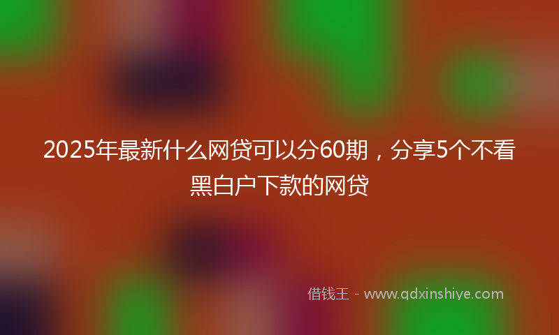 2025年最新什么网贷可以分60期，分享5个不看黑白户下款的网贷
