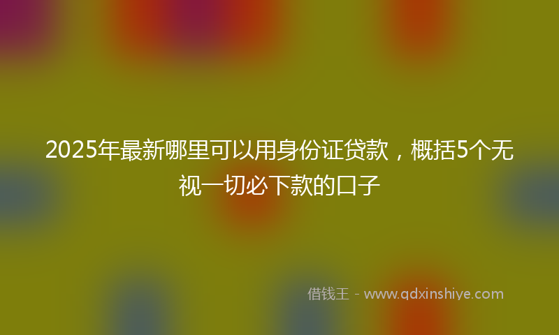2025年最新哪里可以用身份证贷款，概括5个无视一切必下款的口子