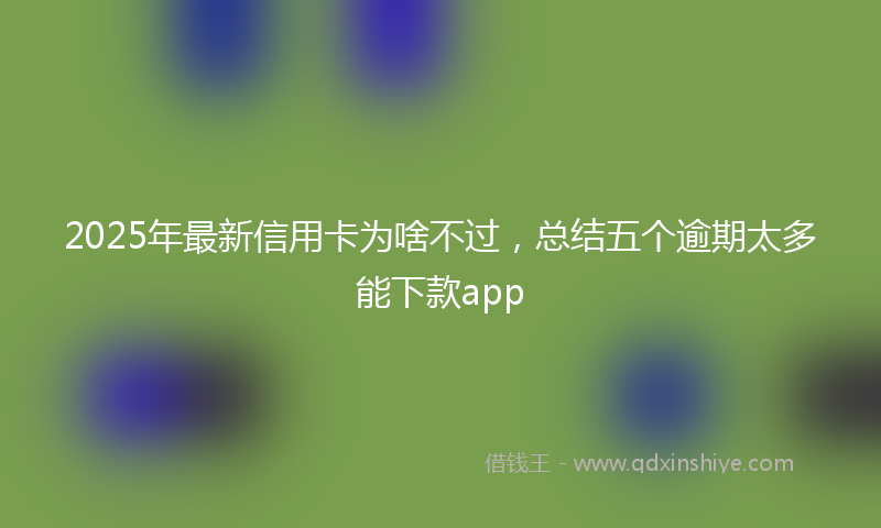 2025年最新信用卡为啥不过，总结五个逾期太多能下款app