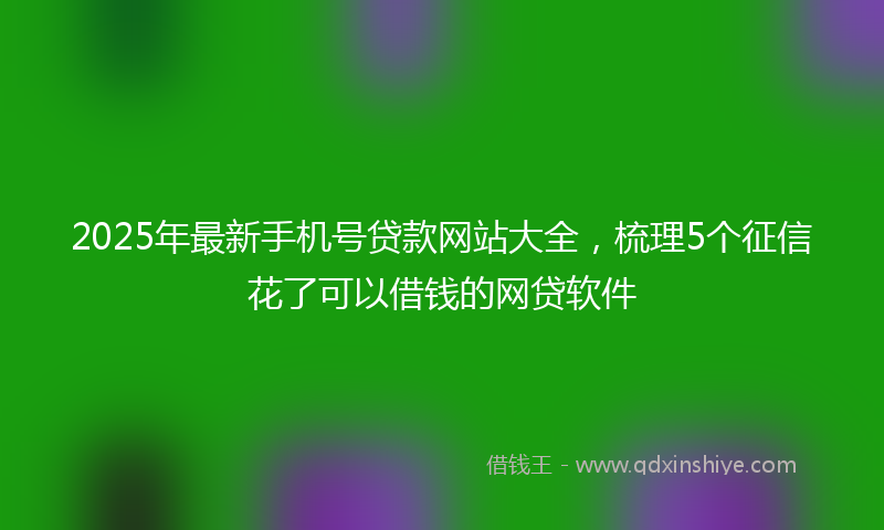 2025年最新手机号贷款网站大全，梳理5个征信花了可以借钱的网贷软件