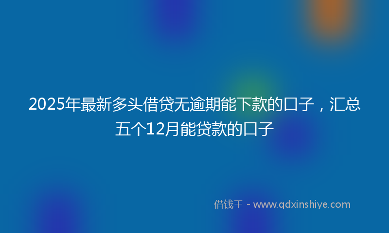 2025年最新多头借贷无逾期能下款的口子，汇总五个12月能贷款的口子