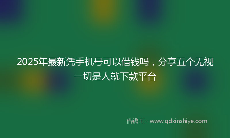 2025年最新凭手机号可以借钱吗，分享五个无视一切是人就下款平台