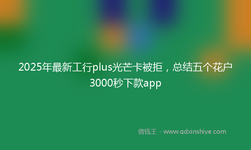 2025年最新工行plus光芒卡被拒，总结五个花户3000秒下款app