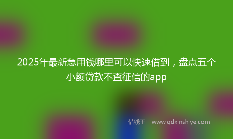 2025年最新急用钱哪里可以快速借到，盘点五个小额贷款不查征信的app