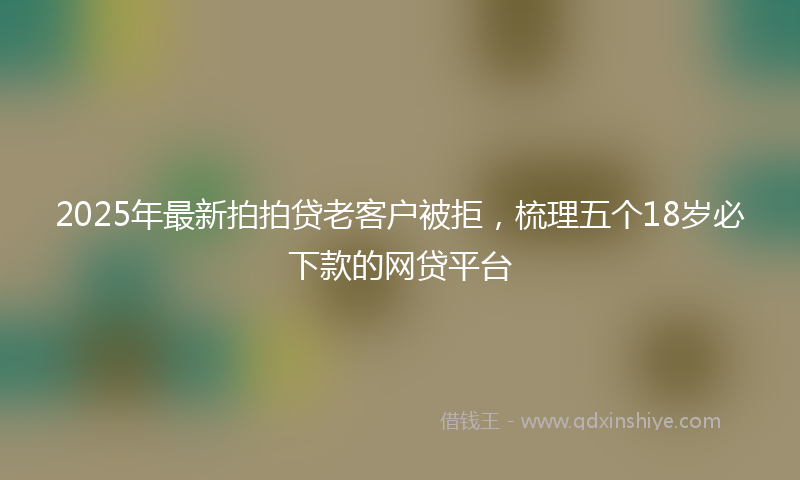 2025年最新拍拍贷老客户被拒，梳理五个18岁必下款的网贷平台