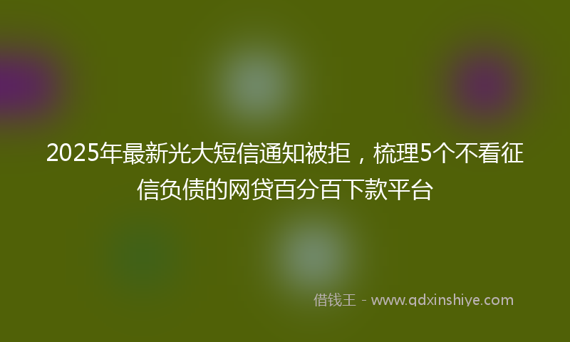 2025年最新光大短信通知被拒，梳理5个不看征信负债的网贷百分百下款平台