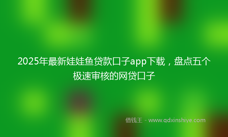 2025年最新娃娃鱼贷款口子app下载，盘点五个极速审核的网贷口子