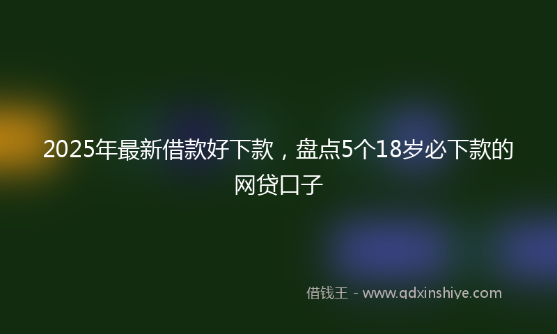 2025年最新借款好下款，盘点5个18岁必下款的网贷口子