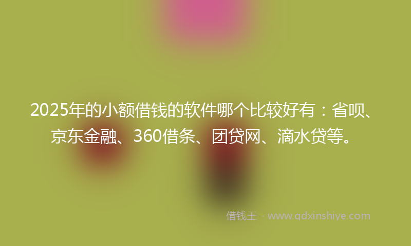 2025年的小额借钱的软件哪个比较好有：省呗、京东金融、360借条、团贷网、滴水贷等。
