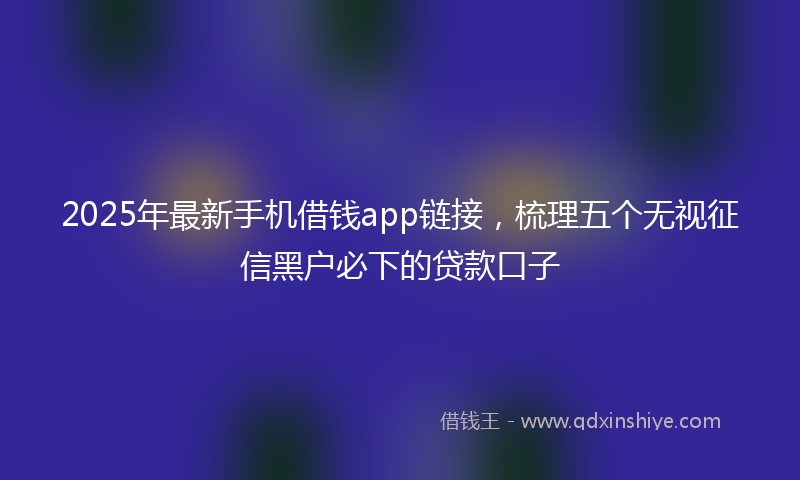 2025年最新手机借钱app链接，梳理五个无视征信黑户必下的贷款口子