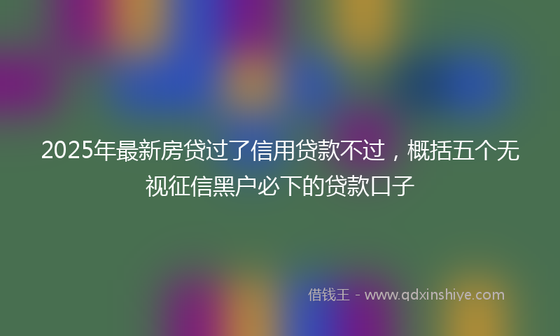 2025年最新房贷过了信用贷款不过，概括五个无视征信黑户必下的贷款口子