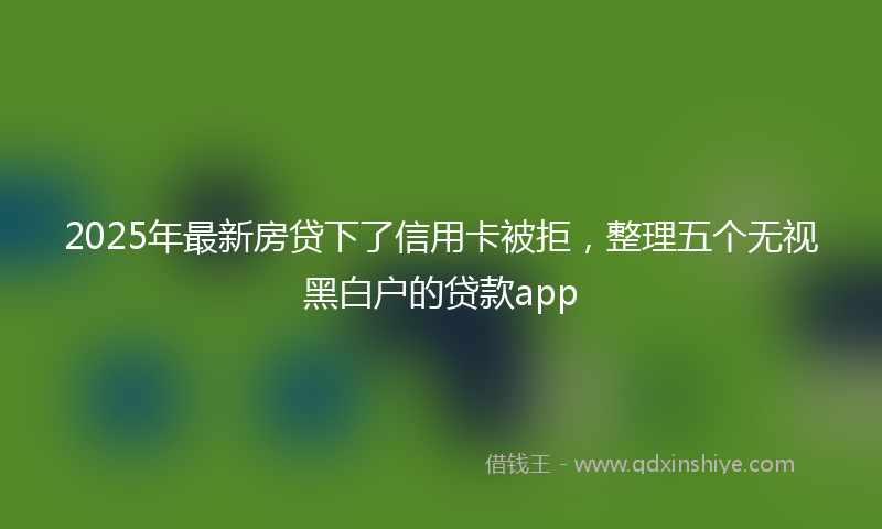 2025年最新房贷下了信用卡被拒，整理五个无视黑白户的贷款app