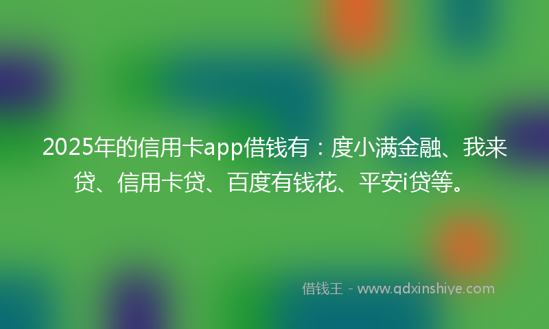 2025年的信用卡app借钱有：度小满金融、我来贷、信用卡贷、百度有钱花、平安i贷等。