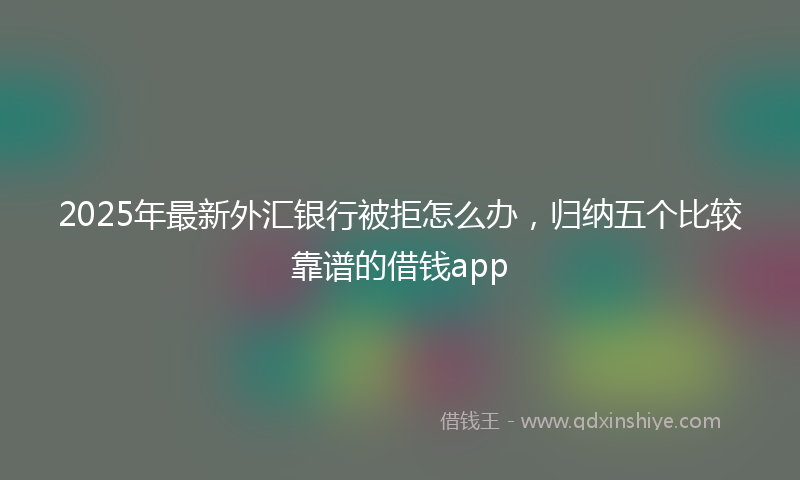 2025年最新外汇银行被拒怎么办，归纳五个比较靠谱的借钱app
