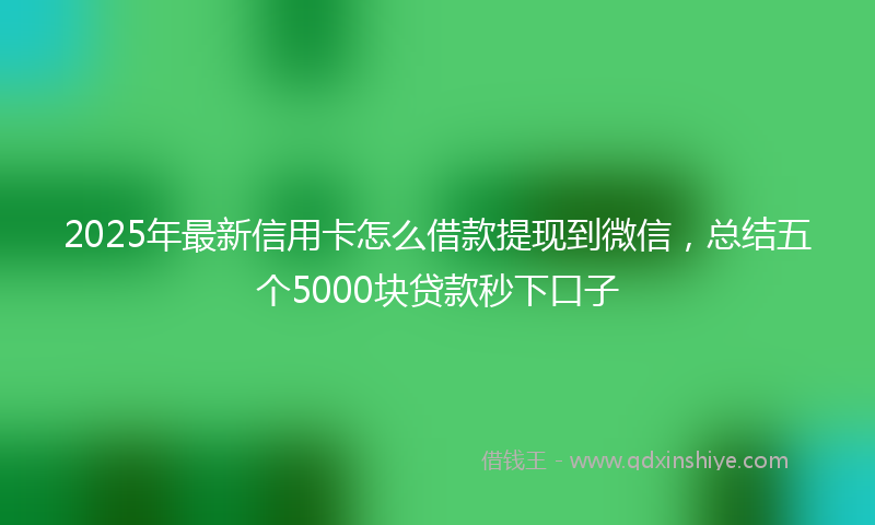 2025年最新信用卡怎么借款提现到微信，总结五个5000块贷款秒下口子
