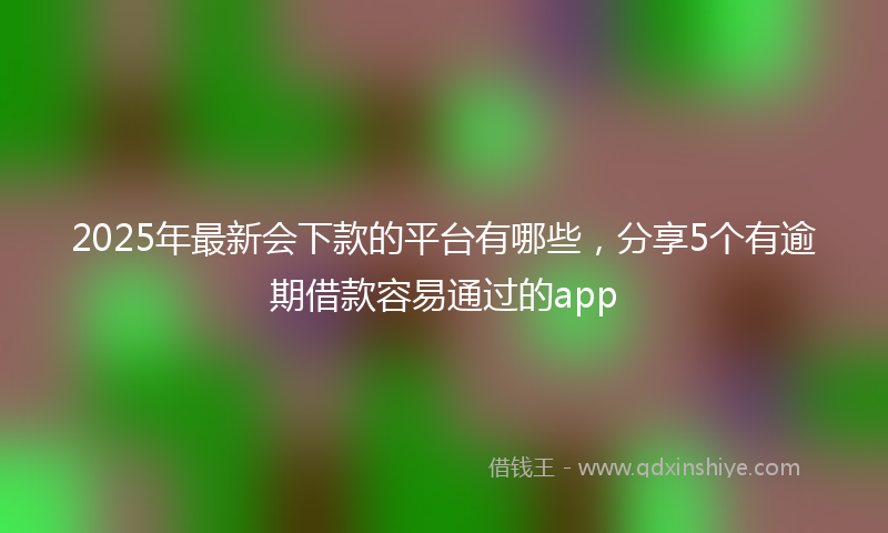 2025年最新会下款的平台有哪些，分享5个有逾期借款容易通过的app