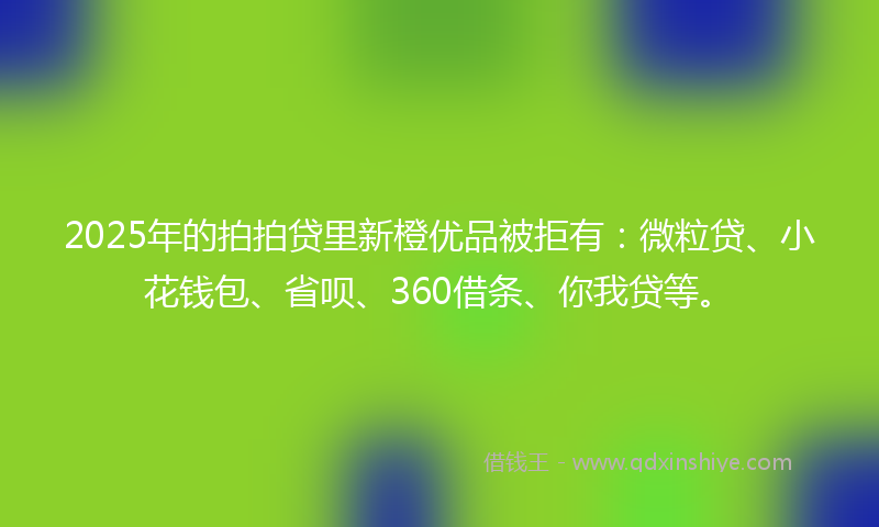 2025年的拍拍贷里新橙优品被拒有：微粒贷、小花钱包、省呗、360借条、你我贷等。