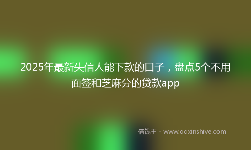 2025年最新失信人能下款的口子，盘点5个不用面签和芝麻分的贷款app