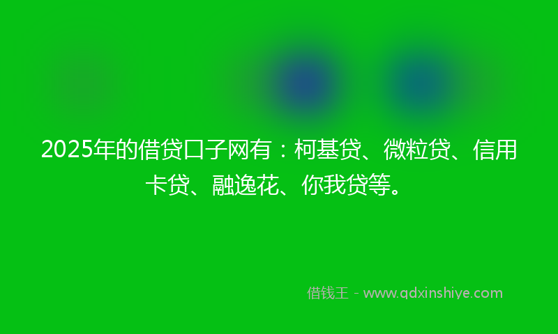 2025年的借贷口子网有：柯基贷、微粒贷、信用卡贷、融逸花、你我贷等。