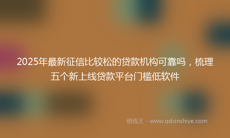 2025年最新征信比较松的贷款机构可靠吗，梳理五个新上线贷款平台门槛低软件