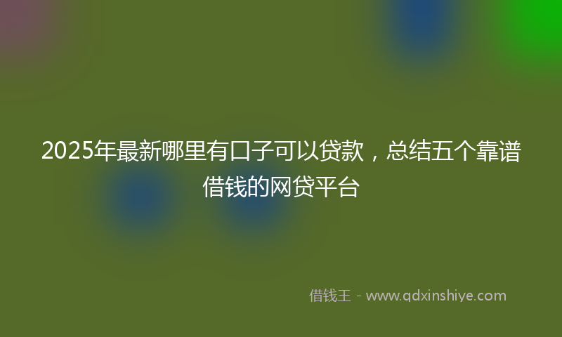 2025年最新哪里有口子可以贷款，总结五个靠谱借钱的网贷平台