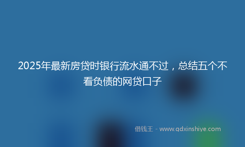 2025年最新房贷时银行流水通不过，总结五个不看负债的网贷口子