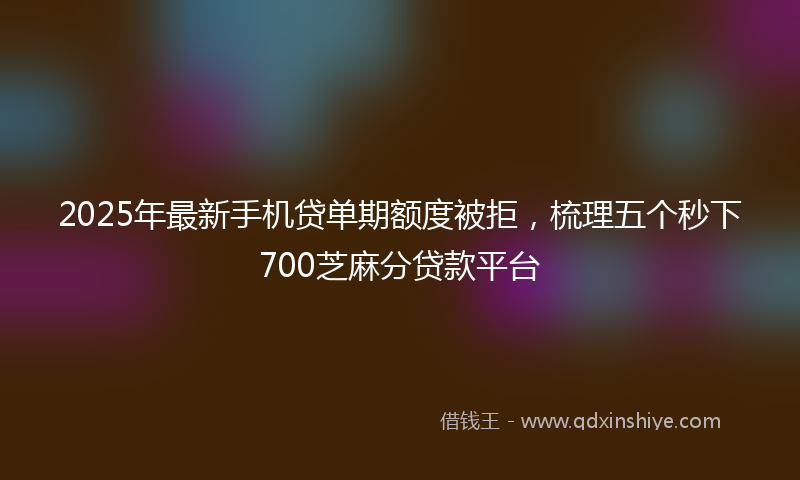 2025年最新手机贷单期额度被拒，梳理五个秒下700芝麻分贷款平台