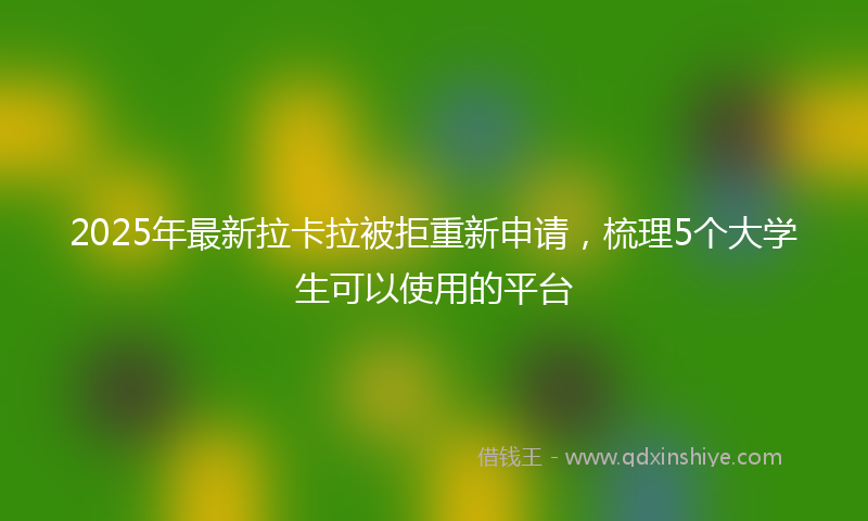 2025年最新拉卡拉被拒重新申请，梳理5个大学生可以使用的平台