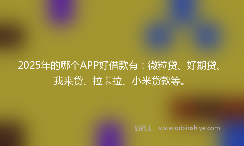 2025年的哪个APP好借款有：微粒贷、好期贷、我来贷、拉卡拉、小米贷款等。