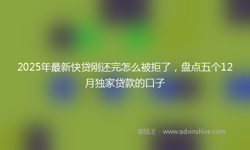 2025年最新快贷刚还完怎么被拒了，盘点五个12月独家贷款的口子