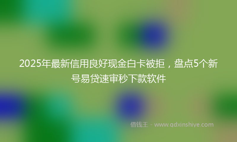 2025年最新信用良好现金白卡被拒，盘点5个新号易贷速审秒下款软件