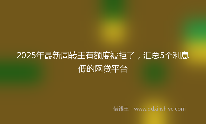 2025年最新周转王有额度被拒了，汇总5个利息低的网贷平台
