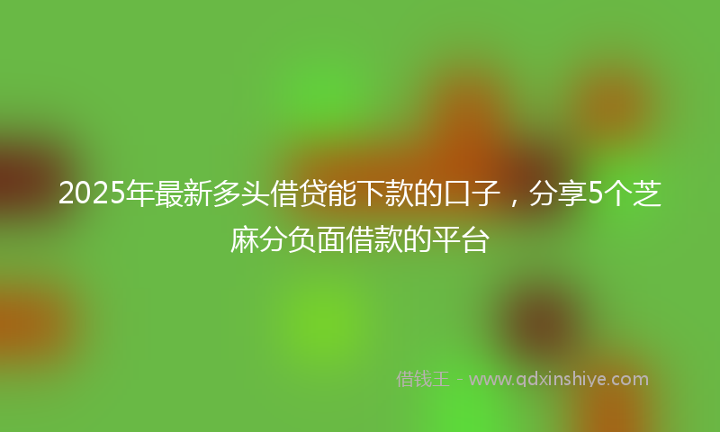 2025年最新多头借贷能下款的口子，分享5个芝麻分负面借款的平台