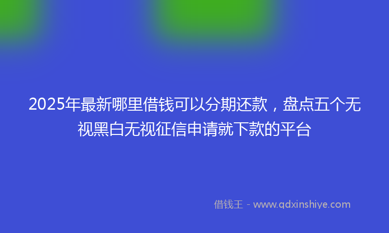 2025年最新哪里借钱可以分期还款，盘点五个无视黑白无视征信申请就下款的平台