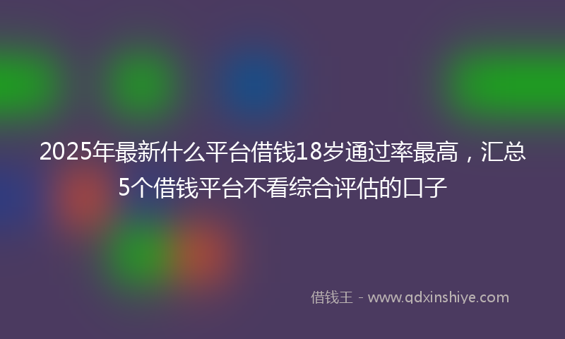2025年最新什么平台借钱18岁通过率最高，汇总5个借钱平台不看综合评估的口子