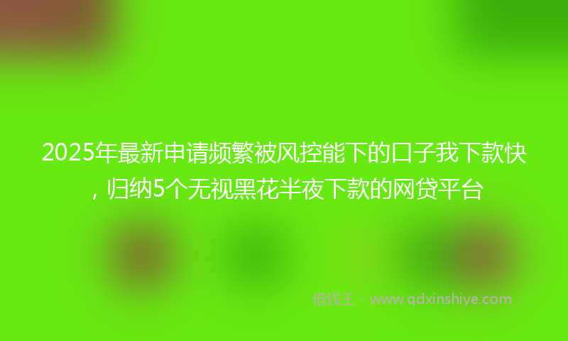 2025年最新申请频繁被风控能下的口子我下款快，归纳5个无视黑花半夜下款的网贷平台