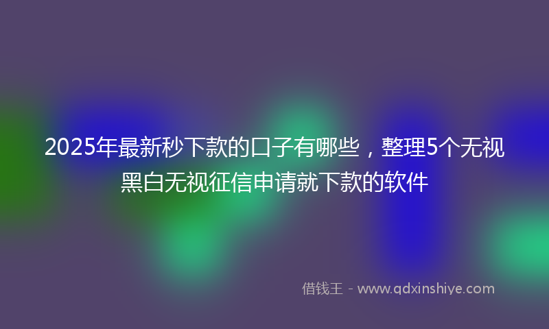 2025年最新秒下款的口子有哪些，整理5个无视黑白无视征信申请就下款的软件